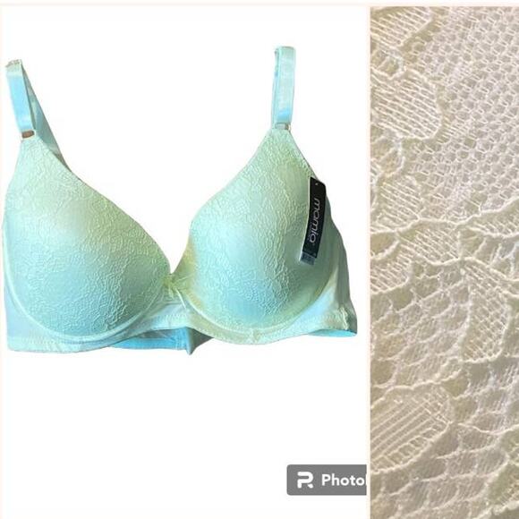 New Mamia Lingerie Bra 38D Lace Adjustable Straps Padded Cups Hook and Eye - Picture 1 of 10